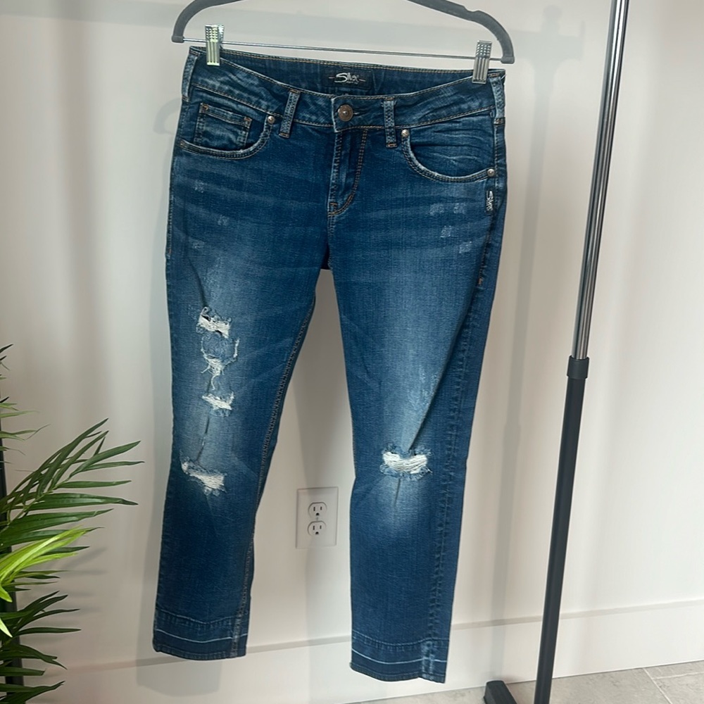 Silver jeans. Sam fit.